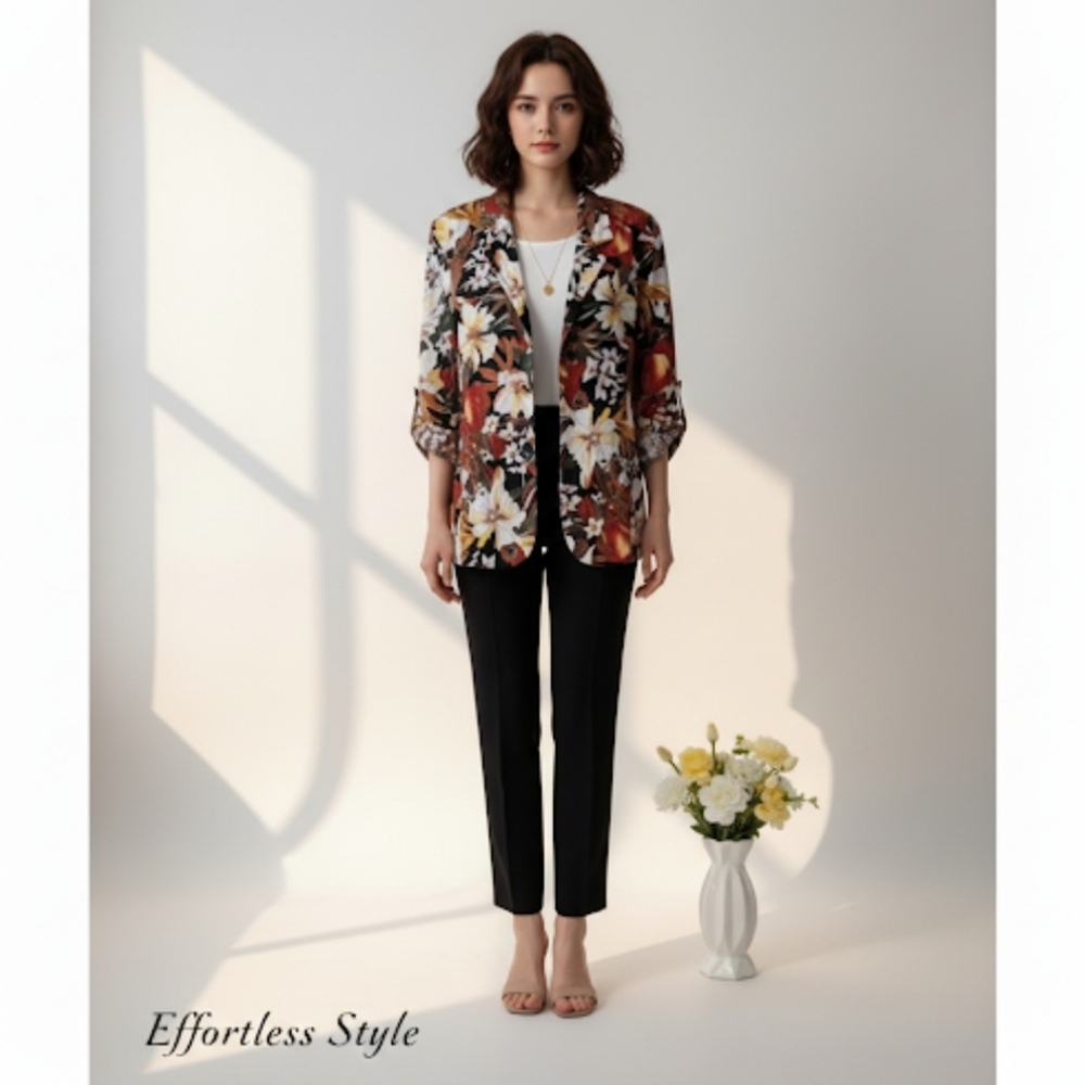 Jeri Marque floral designer blazer